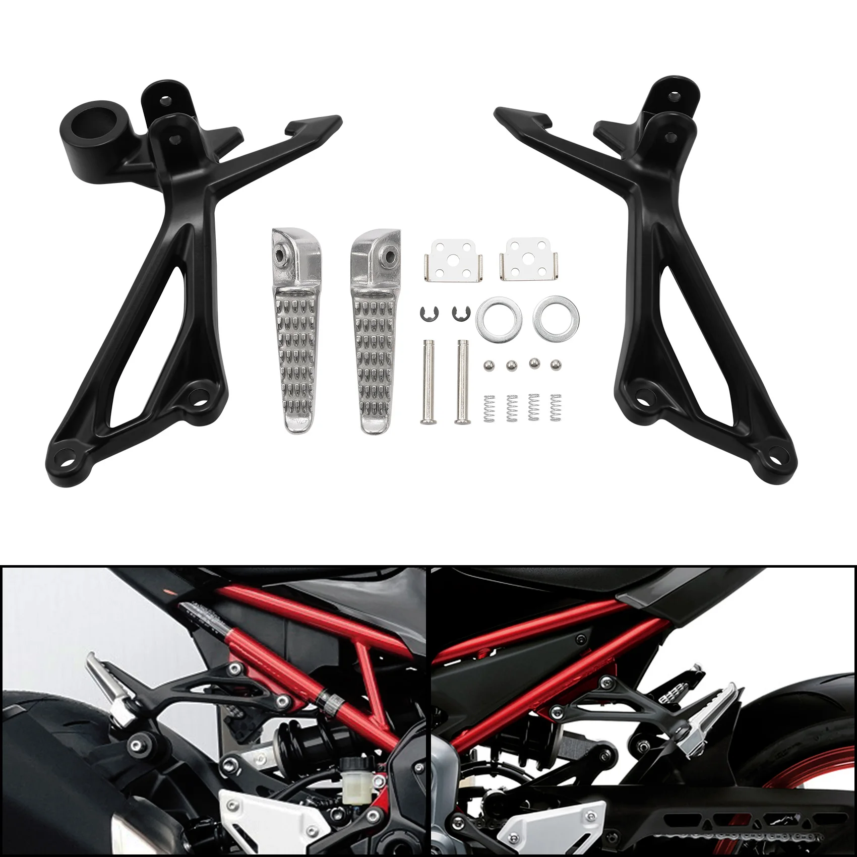 Poggiapiedi CNC In Alluminio Per Kawasaki Z900RS 2017-2023 – Colore Verde - 3