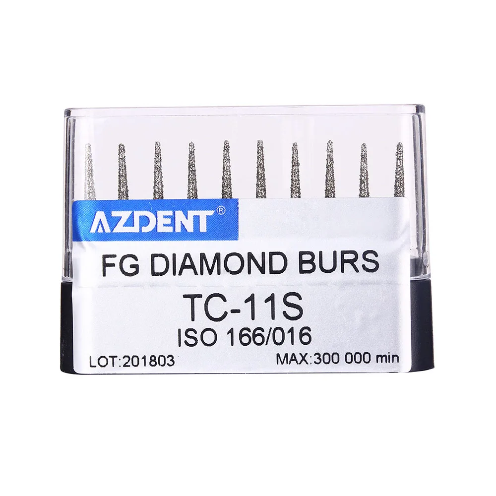 AZDENT Dental Diamond Burs Set Kit | 10PCS FG101-FG117 Trimming