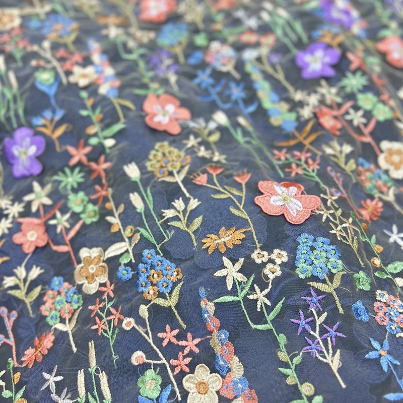 3D Blumen bestickter Tüll Stoff Textil Mesh Material Spitze Blume Braut Brautkleider DIY Nähen Tuch handgemachte Accessoire – Detail 5