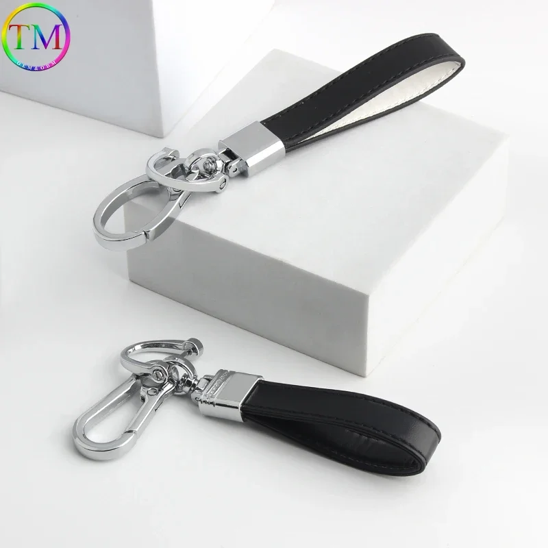 High-End Key Chain Metal Car Keychain Leather Unisex Personalized Pendant Creative Gift Decoration for Men Women Bag Accessories