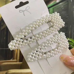 Elegant Simulated Pearl Geometric Hair Clips and Barrettes (Set 11)