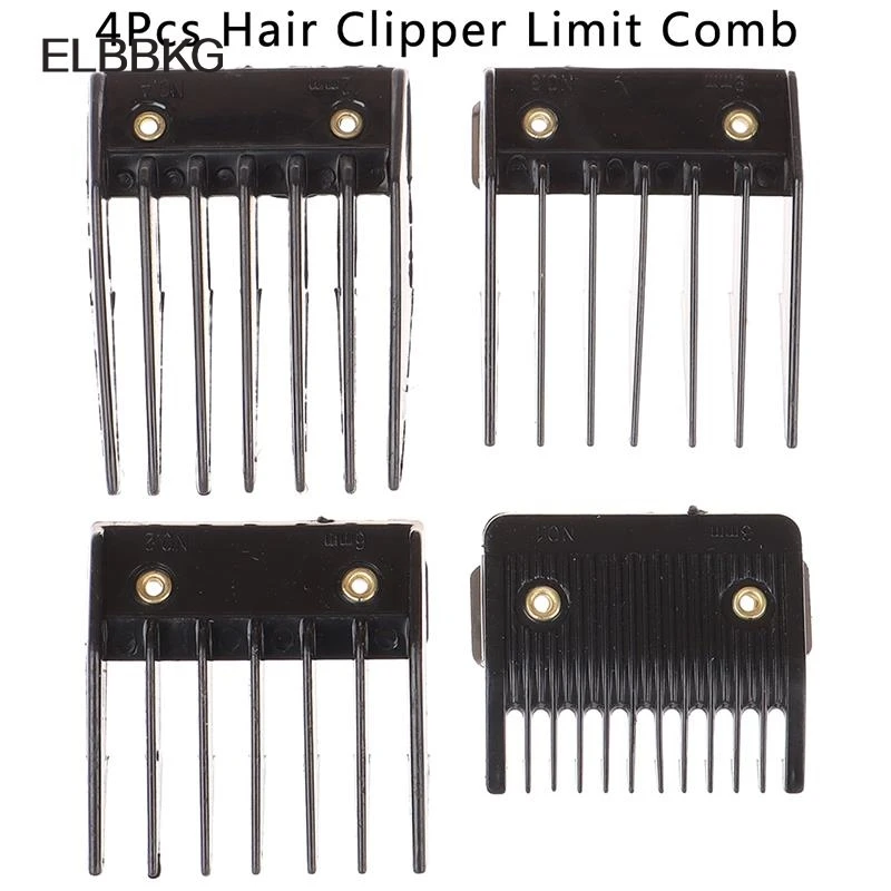 

4Pcs Universal Cut Clipper Limit Comb Guide Attachment Size Barber Replacement