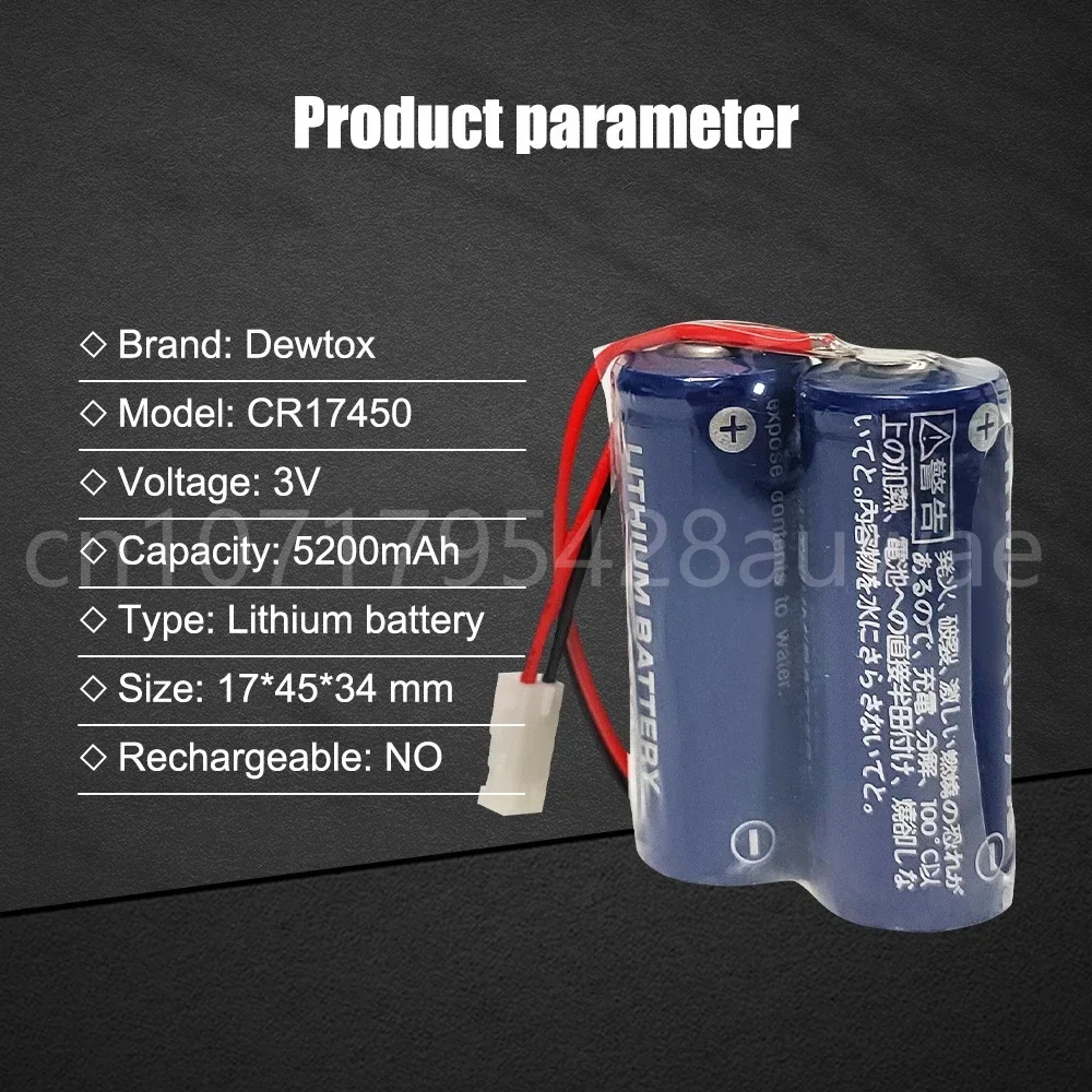10PCS CR17450 3V 2600mah Original Battery Pack CR17450SE Lithium Battery PLC Industrial Control Li-ion with Plug