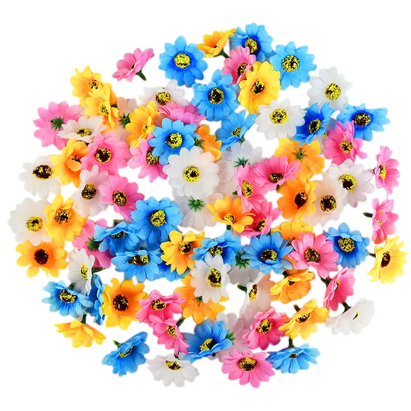 100 Stück Mini Sonnenblumen - Künstliche Blüten Für Deko Und Basteln