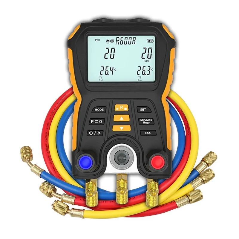 HTI HT-750 디지털 압력 게이지, 냉동 진공 매니폴드 테스터, 냉매 계량기, 신제품