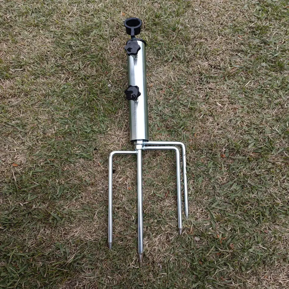 Base Per Ombrellone Regolabile Con Punte - Per Spiaggia E Giardino