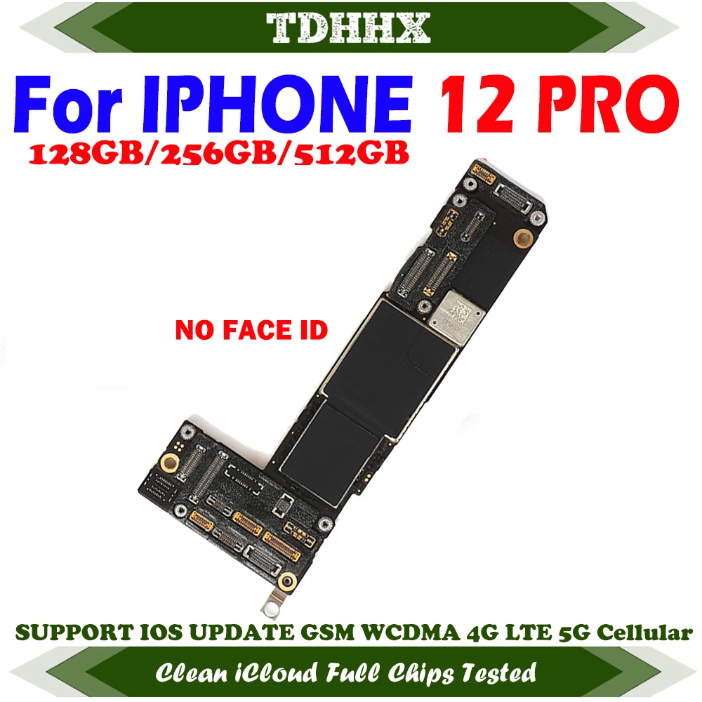 iPhone Motherboard 512GB 256G CleaniCloud Full Working Well Mainboard 12 Pro with Face ID Logic