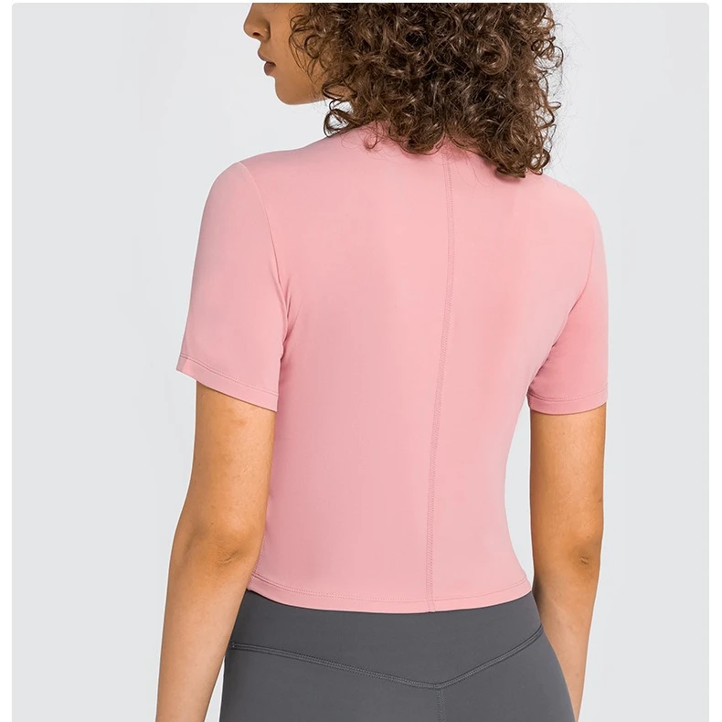 

Lemon Summer Stretch Fit Gym Workout Shirts Women Short Sleeve Plain T-shirts Buttery Soft Yoga Athletic Crop Tops 2024 New