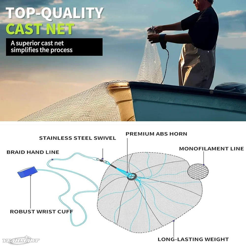 American Saltwater Fishing Cast Net 4