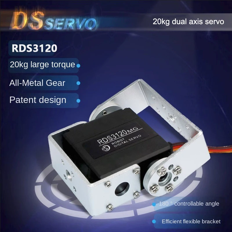 Rds3120 20Kg Forza Di Coppia Elevata Standard Dual Axis Digital Digital Timone Robot Arm Metal Gear 180 Gradi 270 Gradi