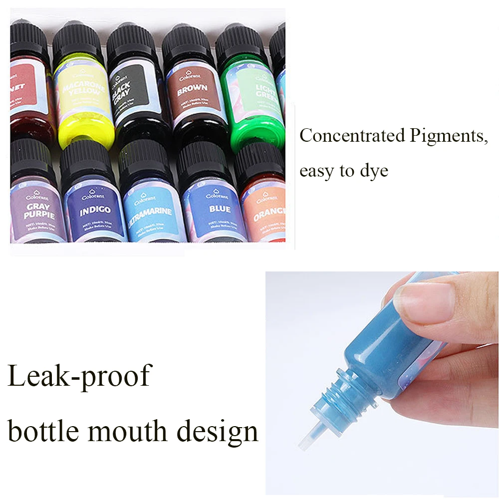Candle Dyes Pigment 10ml Candle Soap Dye Resin Pigment 24 Color Liquid Colorant For DIY Candle Soap Mold Making Handicraft Material Supplies