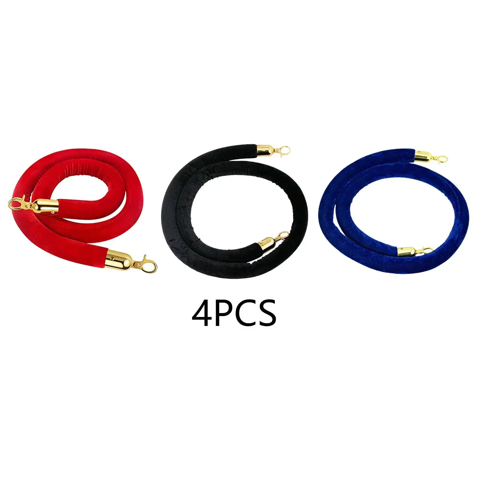 Velvet Stanchion Rope Accessories Post Ropes Sturdy Multifunctional Crowd Control Security Barriers For Trade Shows 4 Pieces retractable queue barrier