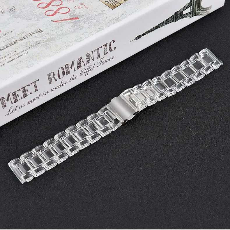 Clear Resin Strap, 22mm Universal Fit for Smartwatches – Sleek & Durable Bracelet Band