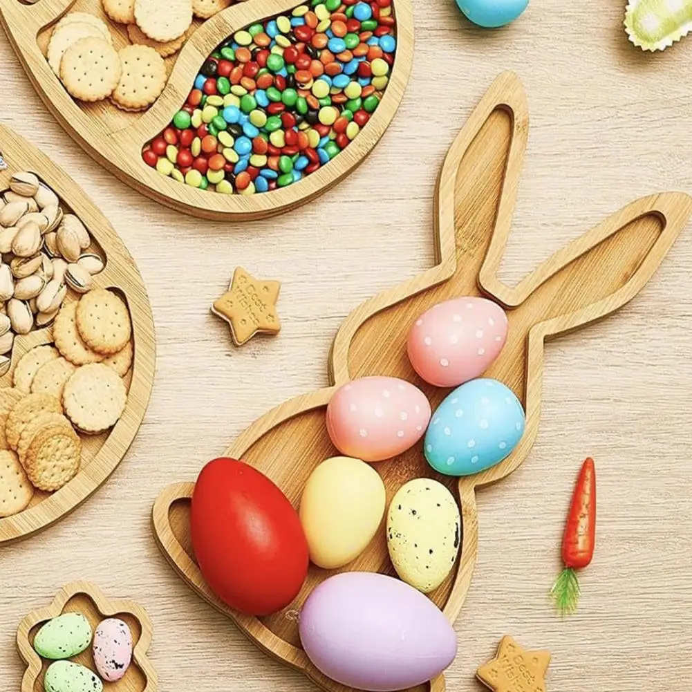 Wooden Pallet Candies Nuts Fruits Serving Tray Easter Bunny Wooden Pallet Tray for Candies Fruits Oak Wood Craft for Jewelry 4