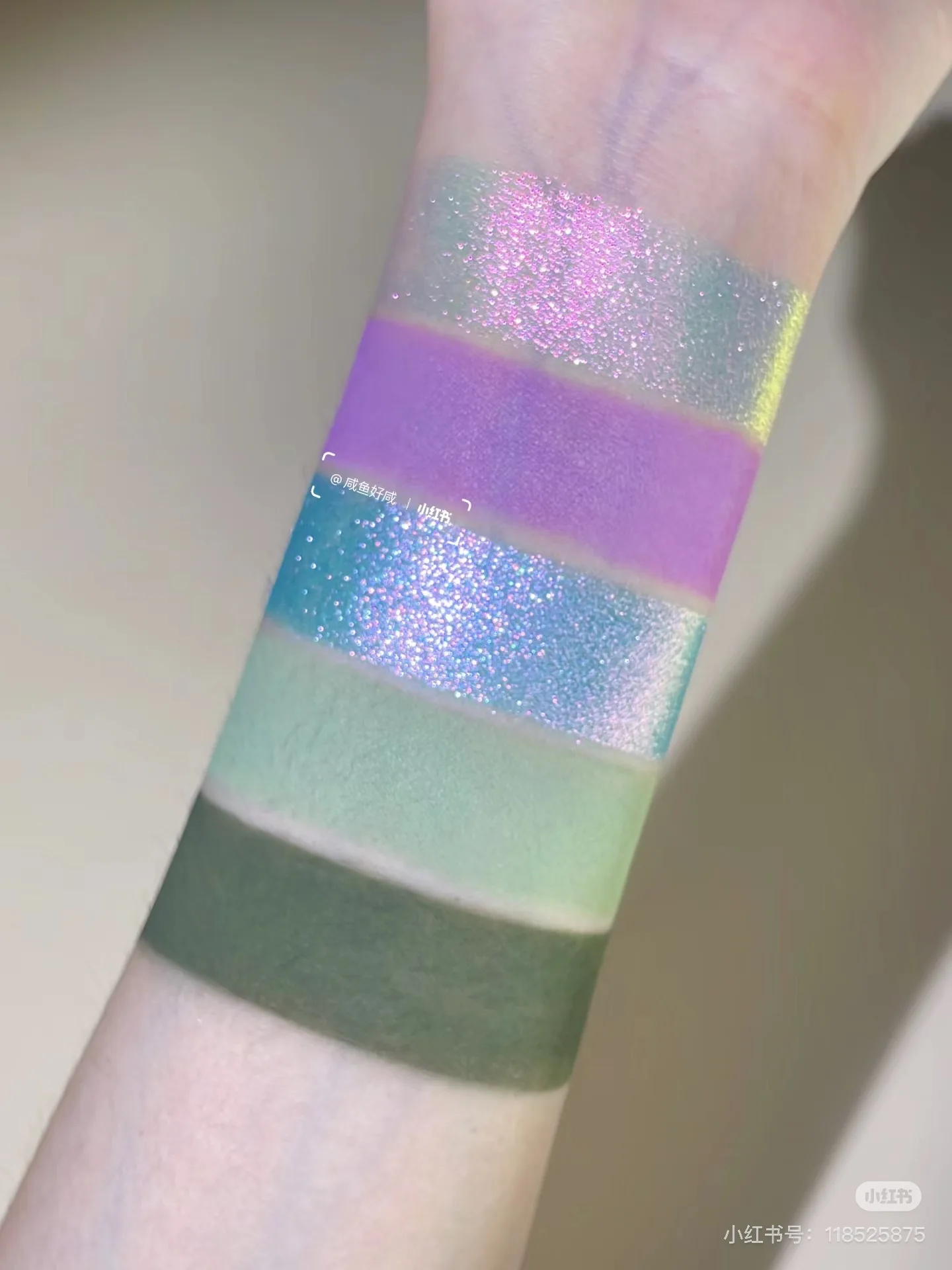 KRYPTEIN COSMETICS 5 Colors Chameleon Matte Glitter  Eyeshadow Palette Green Purple Eye Pigment Palett Shimmer Eye Shadow Makeup 5
