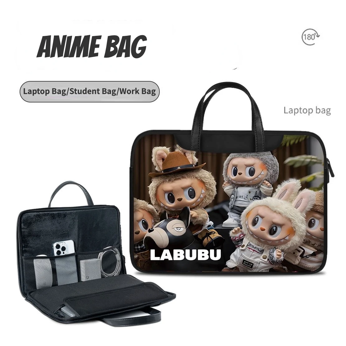 

Сумка для ноутбука Labubu В Стиле Аниме монстр, аксессуар для Labubu, Студенческая сумка, подарок на день рождения