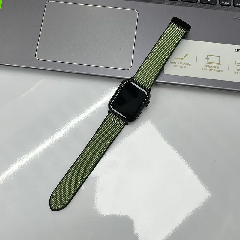 

Ремешок силиконовый и нейлоновый для Apple Watch Band 40 мм 41 мм 44 мм 45 мм 42 мм 49 мм, магнитный браслет для iWatch Ultra 2 SE 9 8 7 6 5 4