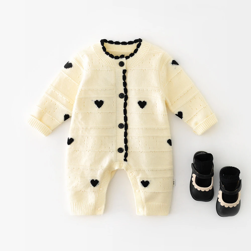 Autumn Baby Girls Knit Jumpsuits