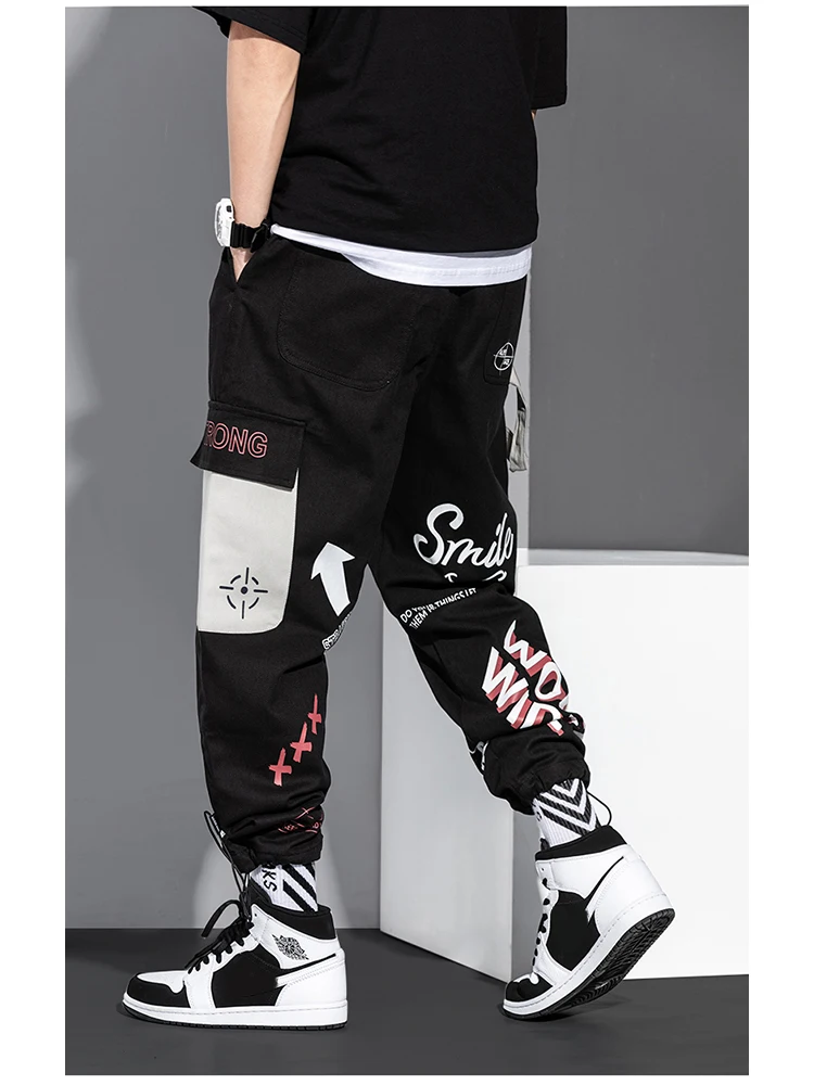Men Sport Trousers Joggers Pant Hip Hop Techwear Streetwear