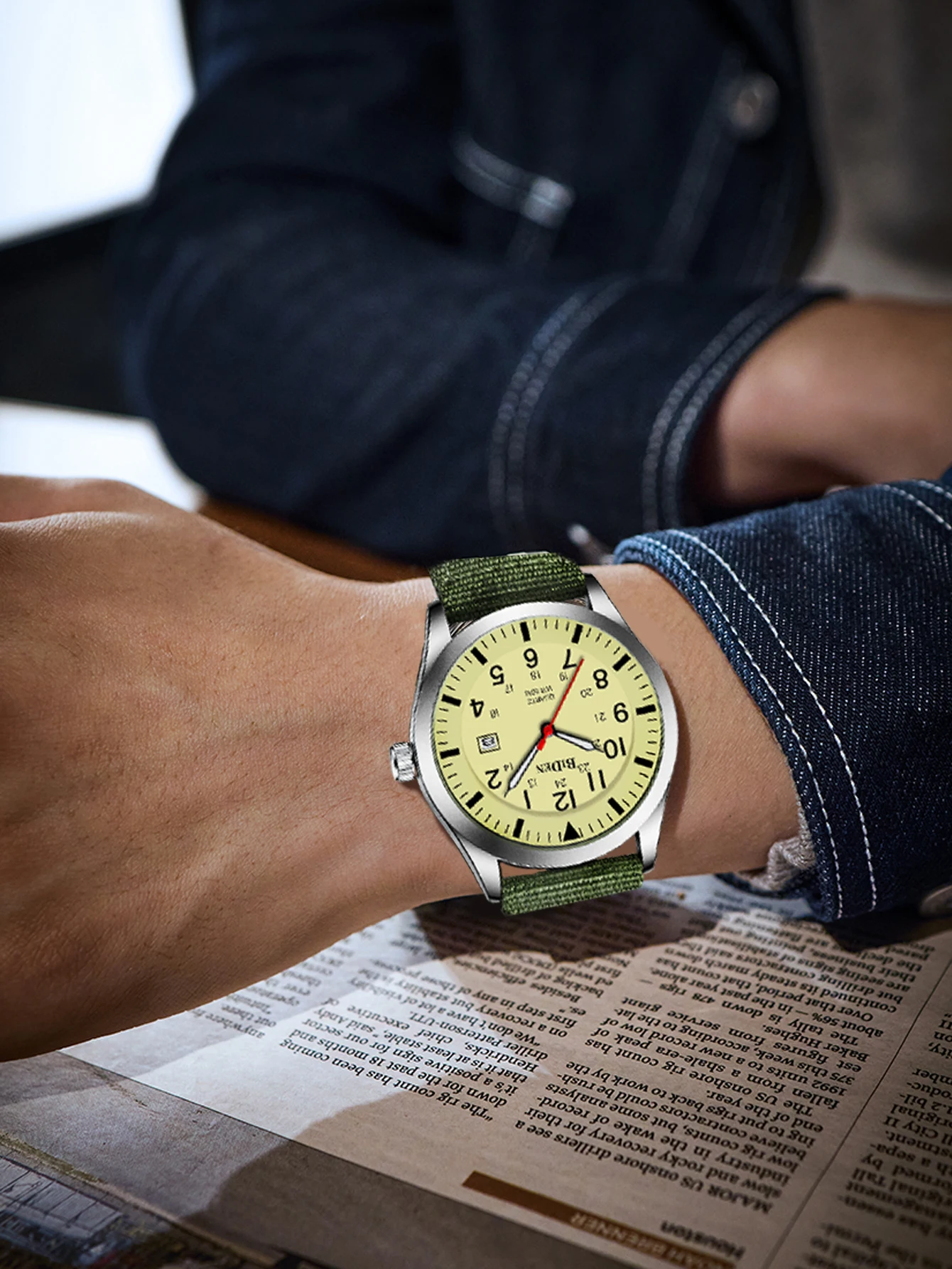 BIDEN Men's Watch, Fashion, Casual, Sports, Nylon Strap, Calendar, Waterproof Quartz Watch, Free Gift Box 3
