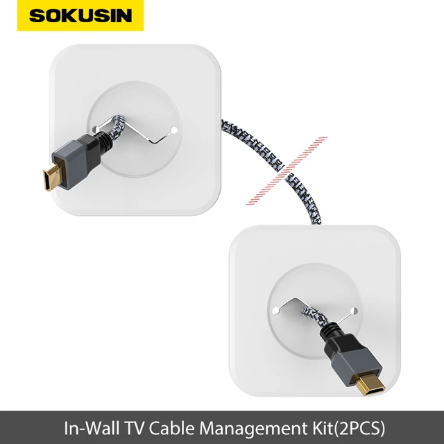 SOKUSIN-Kit de gestion des câbles TV, 2 pièces, pour bureau, salon
