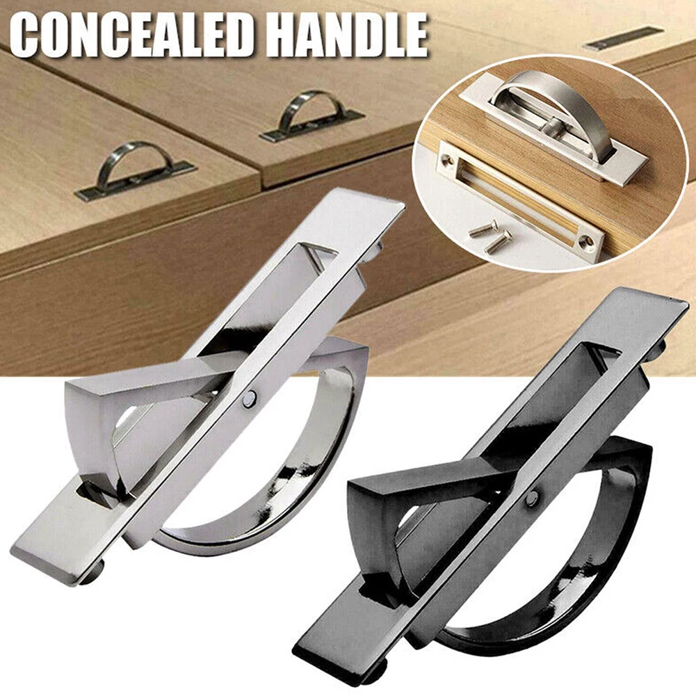 Tatami Handles Recessed Flush Pull Cover Cupboard Door Knobs Drawer Handle Zinc Alloy