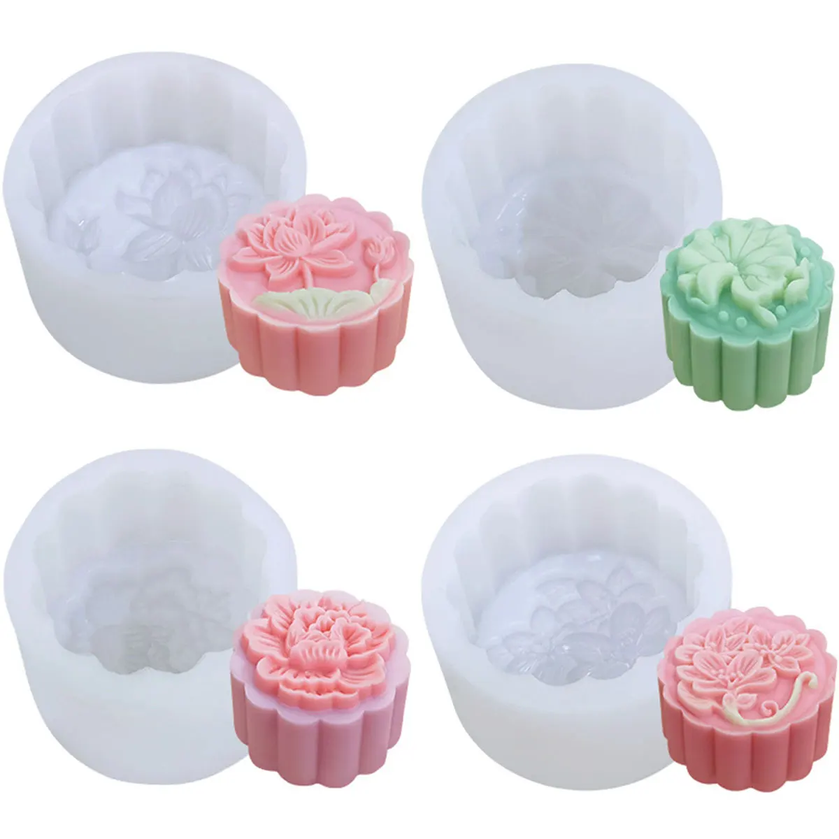 3 Pièces Moule à Savon En Silicone Moules à Gâteau Moule Silicone Lotus