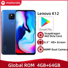Global ROM Lenovo Lemon K12 Smartphone 4GB 64GB 6.5inch HD+ Screen 5000mAh Snapdragon 460 Octa Core 48MP Camera Mobile Phone