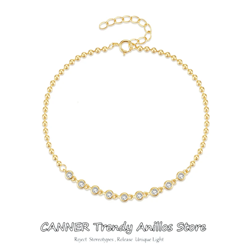 

Женский браслет-цепочка из серебра 925 пробы с фианитами