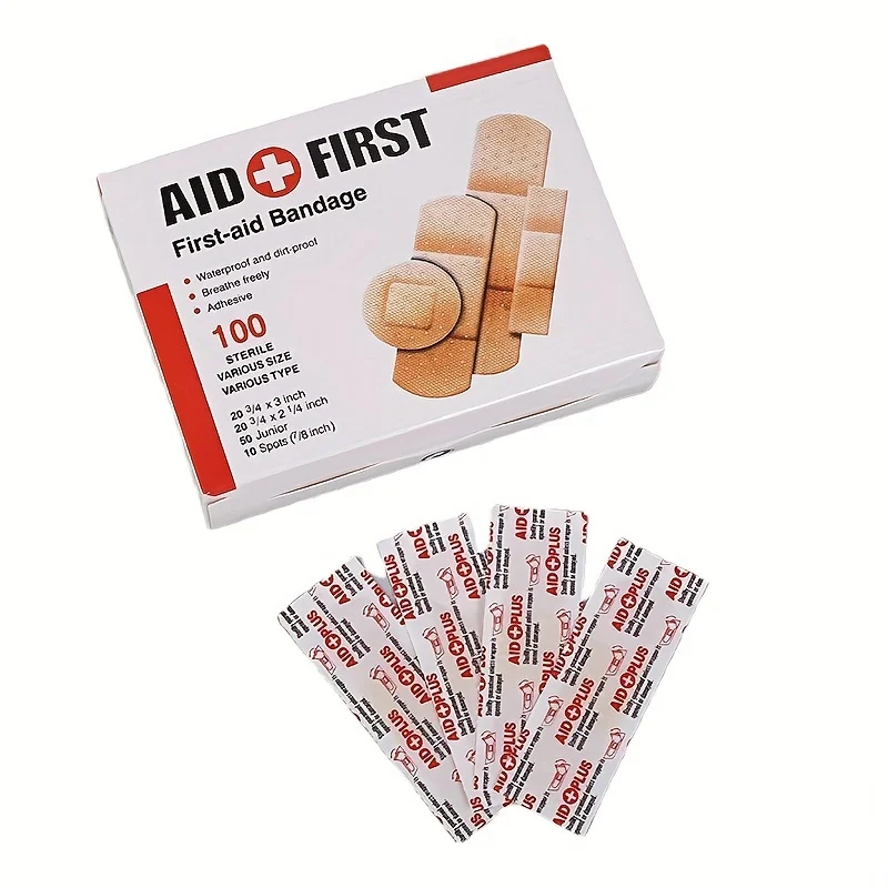 

Assorted Sizes 100Pcs Medical Anti-Bacteria Band Aid Bandages Waterproof Wound Care Adhesive Paster