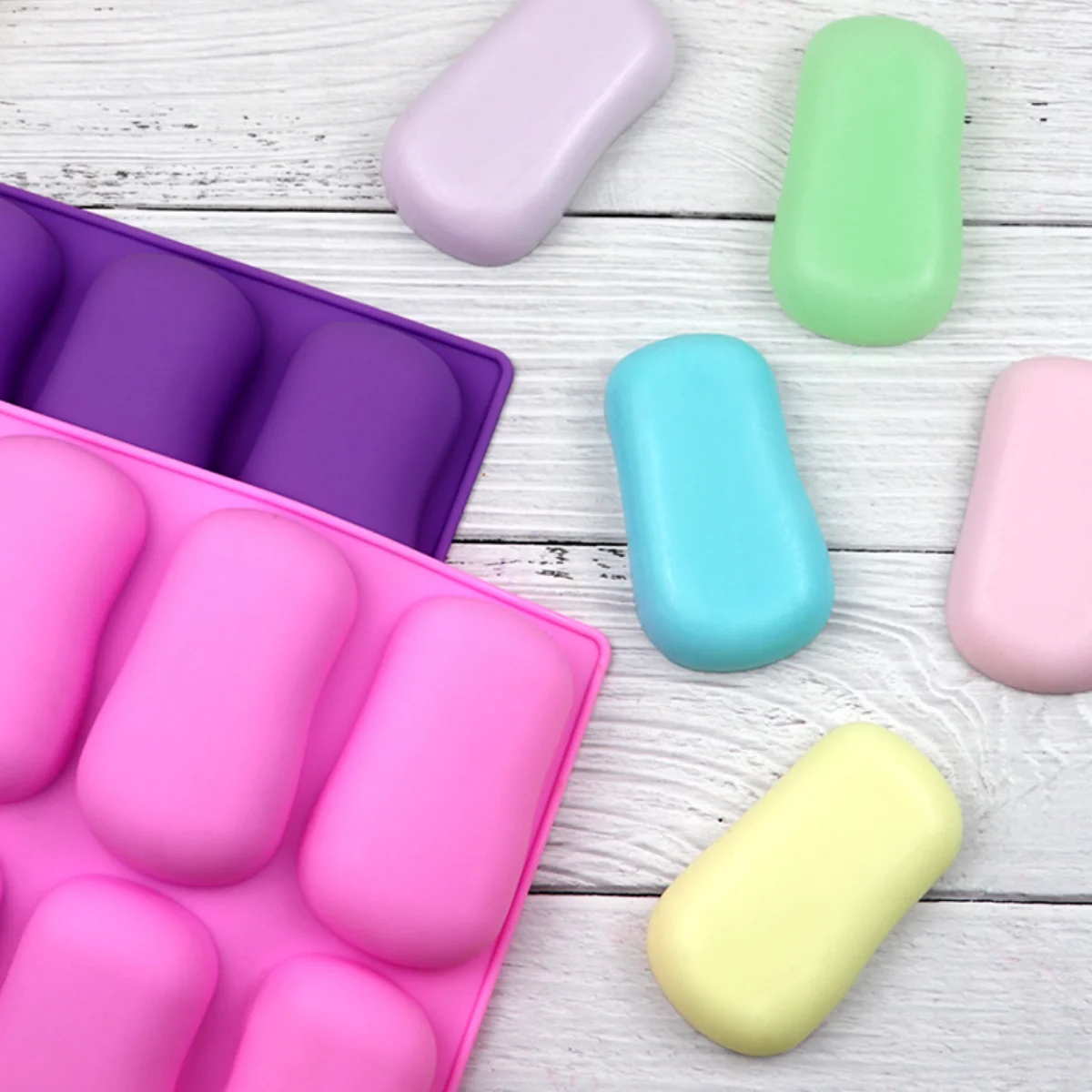 Moule à Savon Ovale à 8 Trous En Silicone Souple Pour Savon, Bougie, Argile Polymère, Outil De Bricolage, Moule à Gâteau, Chocolat, Bonbons, Biscuit