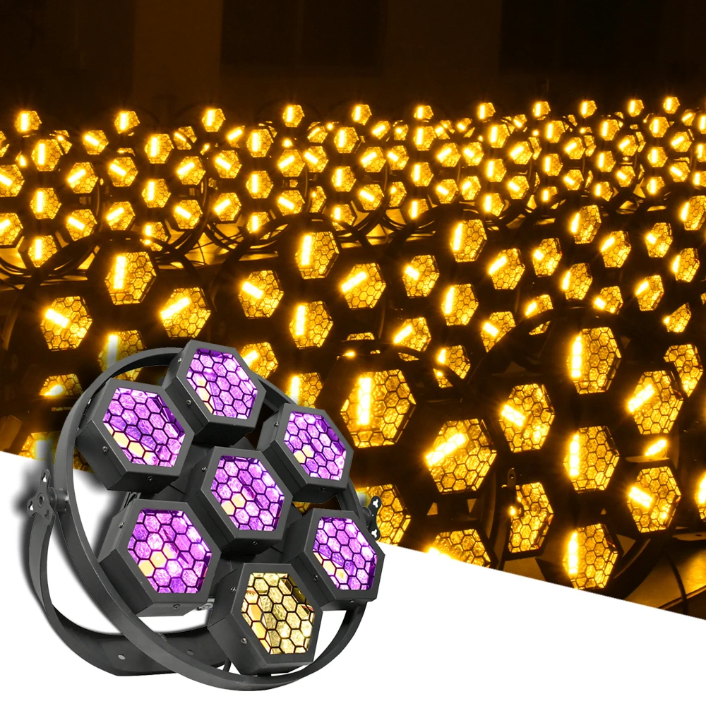 Yuer Nuovo 7X50W Rgb Led Retro Flash Light Dmx512 Dj Sound Party Equipment Luci Lampeggianti Dance Club Disco Stage Effect Light