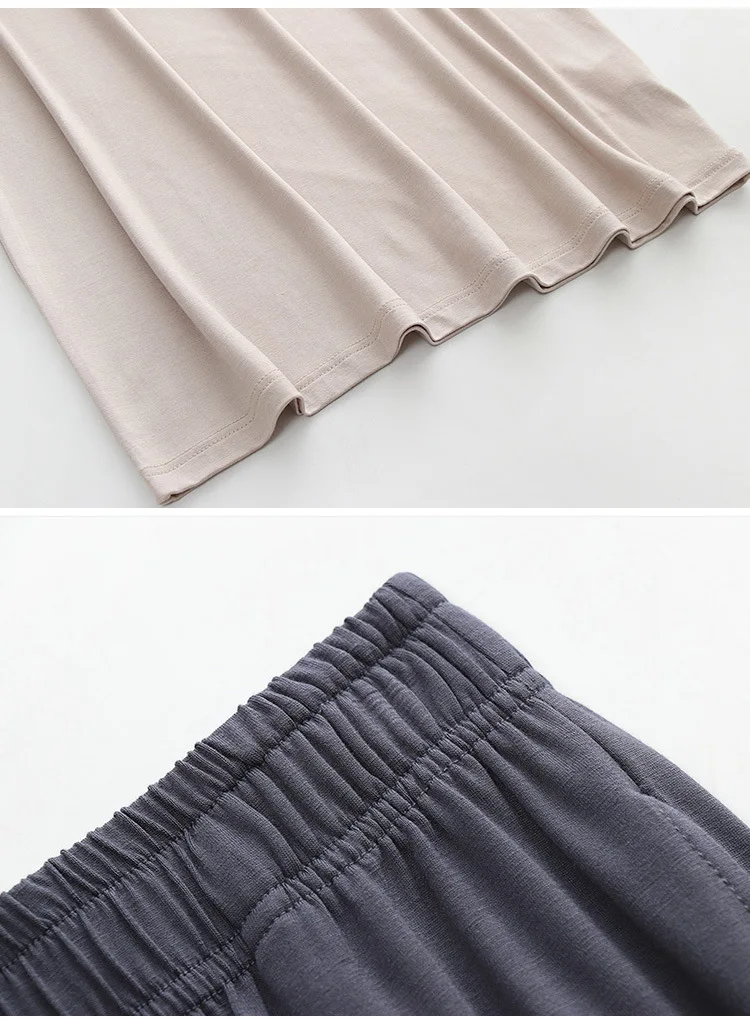 Große Größe Conjuntos De Pijama Neue Modale Kurzarm Shorts Anzug Nachtwäsche männer Pyjamas Sommer Hause Kleidung Männlichen Hause Sets – Detail 3