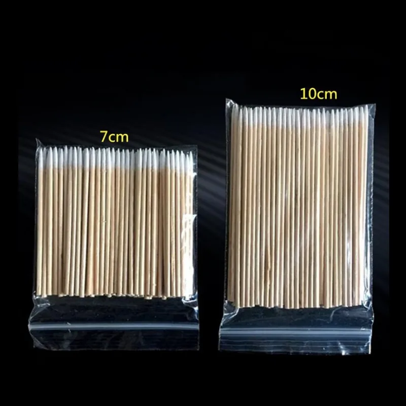 Disposable Cotton Swab Lint Free Micro Brushes Wood Cotton Buds Swabs for Ear Clean Eyelash Extension Glue Removing cotton swabs wood cotton swabs disposable cotton swabs