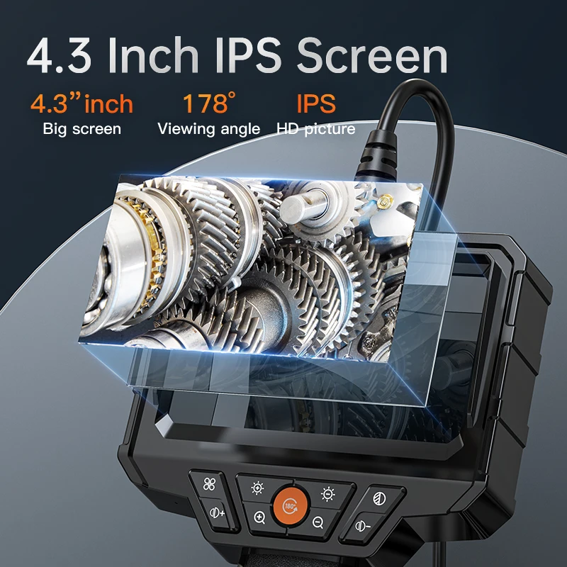 HOT 세미 리지드 2MP 2000mah 4.3인치 IP67 방수 178 ° 8개의 LED 조명을 갖춘 자동차 검사용 가시성 내시경 카메라