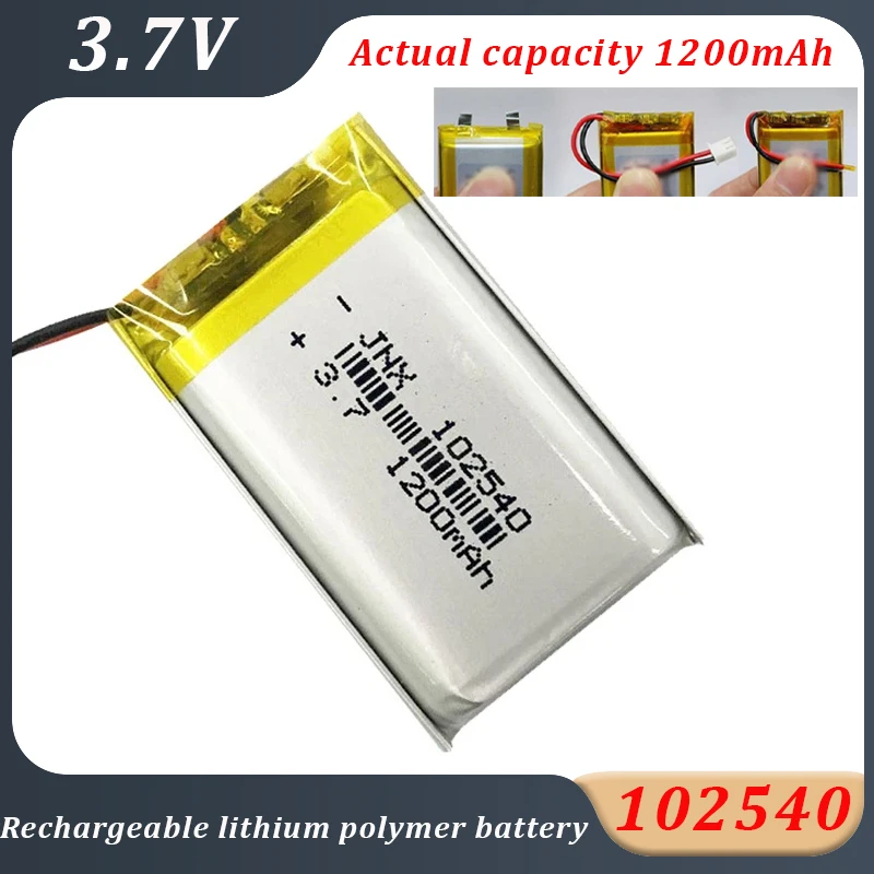 

New 102540 1200mAh 3.7V Rechargeable Li-Polymer Battery for Bluetooth MP4 VR Glasses Desk Lamp Power Tools Electric Toothbrush