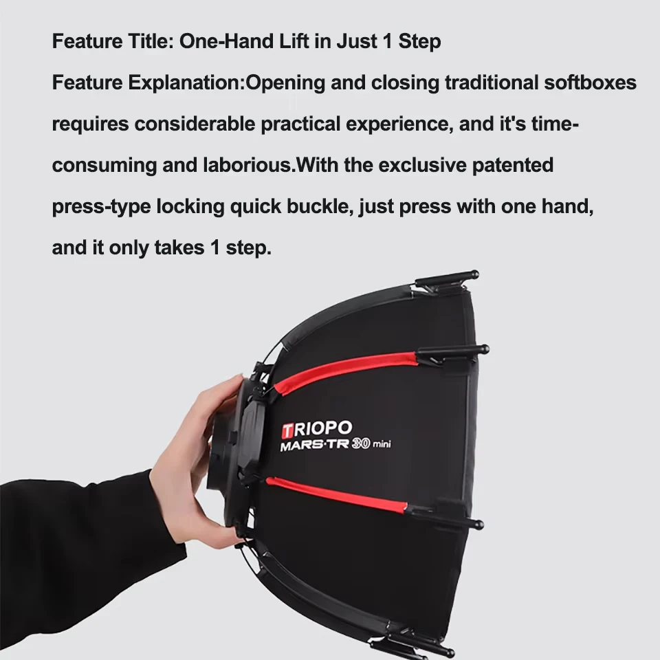 트리포 마스.TR 30 미니 보웬스 마운트 휴대용 소프트박스 (보웬스 마운트 비디오 조명 호환)