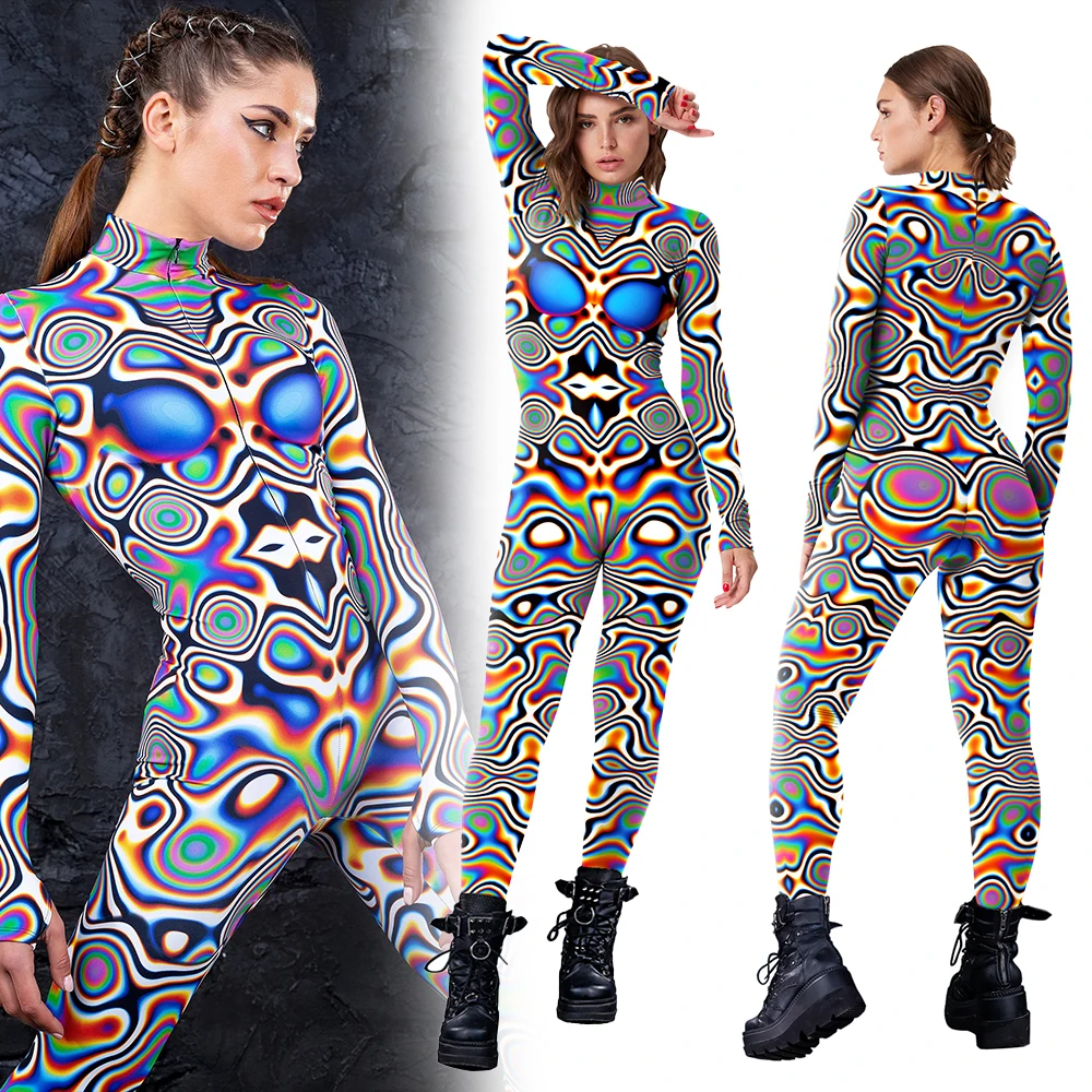 Cosplay Costume Adult Unitard Sexy Fetish Wear VIP FASHION Halloween Cosplay Costumes For Women Carnival Punk Steampunk Sexy Slim Jumpsuit Performance Zentai Bodysuit