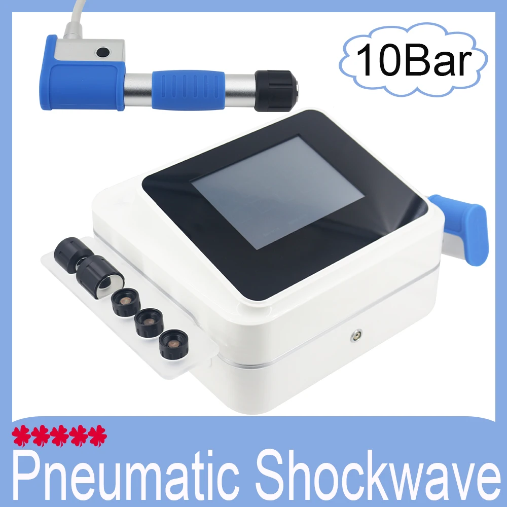 

10Bar ED Pneumatic Shockwave Massage Gun Tennis Elbow Pain Relieve Health Care Shock Wave Therapy Machine Body Relax Massager