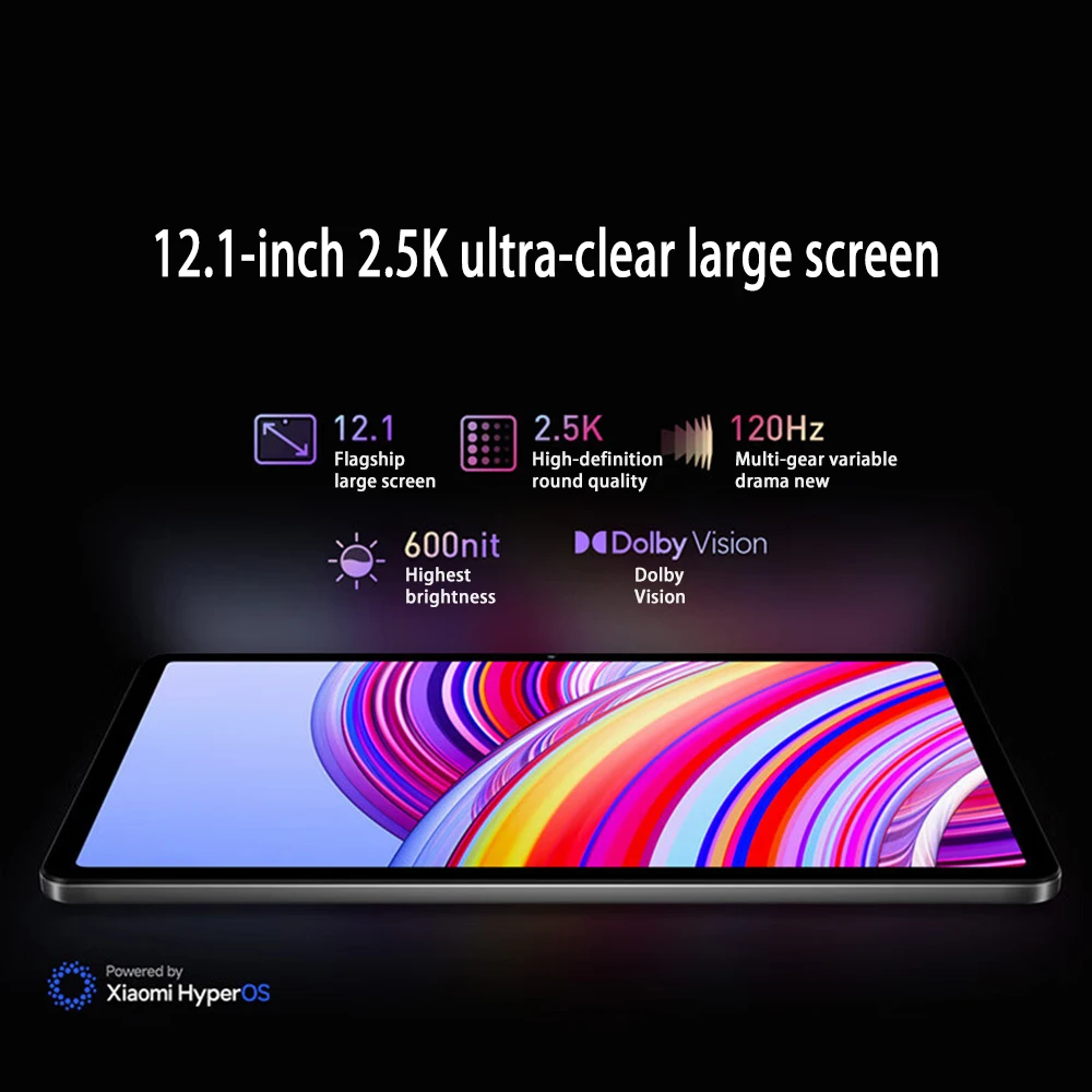 Xiaomi Redmi Pad Pro 2024 Tablet 2 Gen Snapdragon 7s 12.1-inch 120Hz 2.5K HD Screen 4 Speakers 10000mAh Xiaomi HyperOS Tablet Pc 3