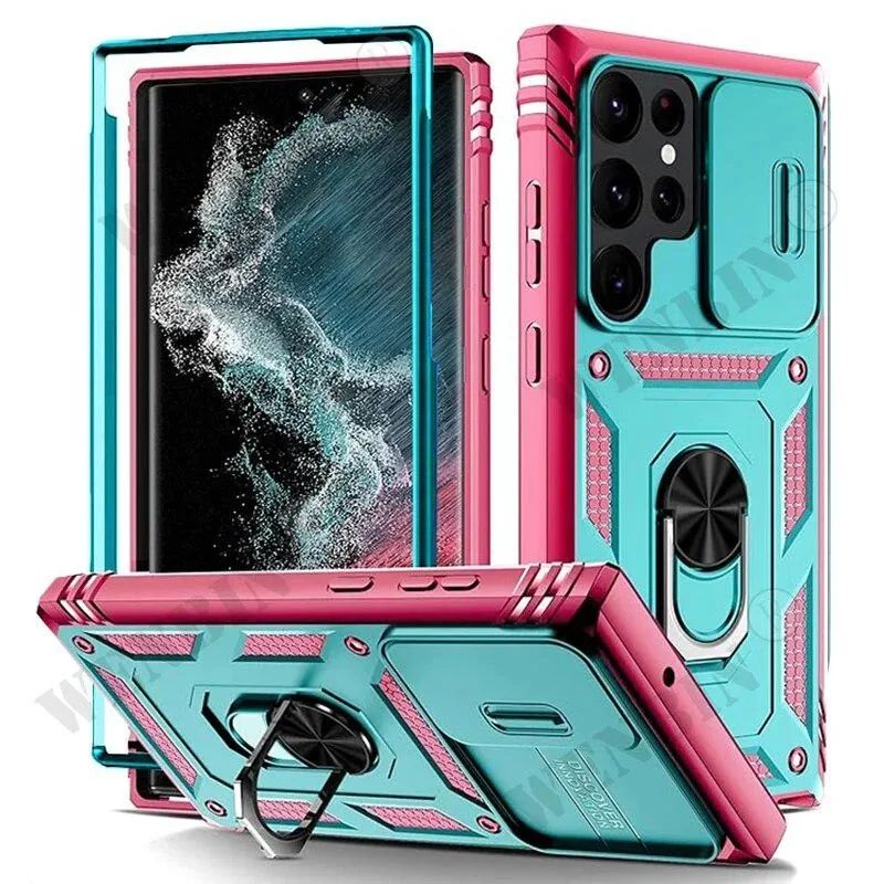 Heavy Duty Shockproof Case with 360° Rotating Kickstand and Camera Protection