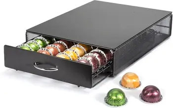Nespresso Vertuo Porta cialde di caffè Cassetto Vassoio per capsule di caffè Cassetto Organizzatore 40 Capacità di cialde di stoccaggio Capsule Vertuoline 1