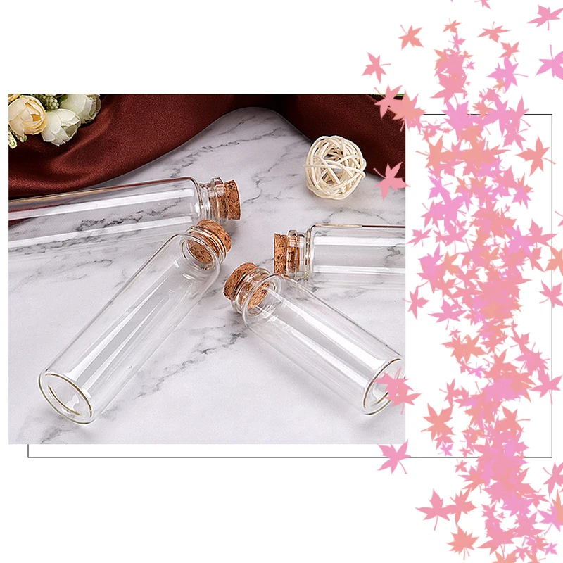 10-50pcs 0.5-5ml mini glass wishing bottle with cork transparent blessing gift cure lucky drift empty small jar decoration