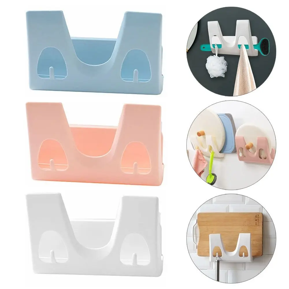 

Plastic Pot Lid Holder Durable Wall Mounted With Hook Pot Lid Hanger Free Punch Water Storage Tank Pot Cover Rack