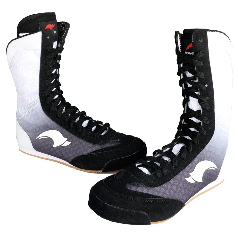Professional Boxing Wrestling Shoes Rubber Outsole Breathable Combat Sneakers Lace-up training fighting boots Plus Size 35-46