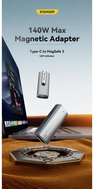 Essager-磁気アダプタータイプC,急速充電コンバーター,90度の肘を 