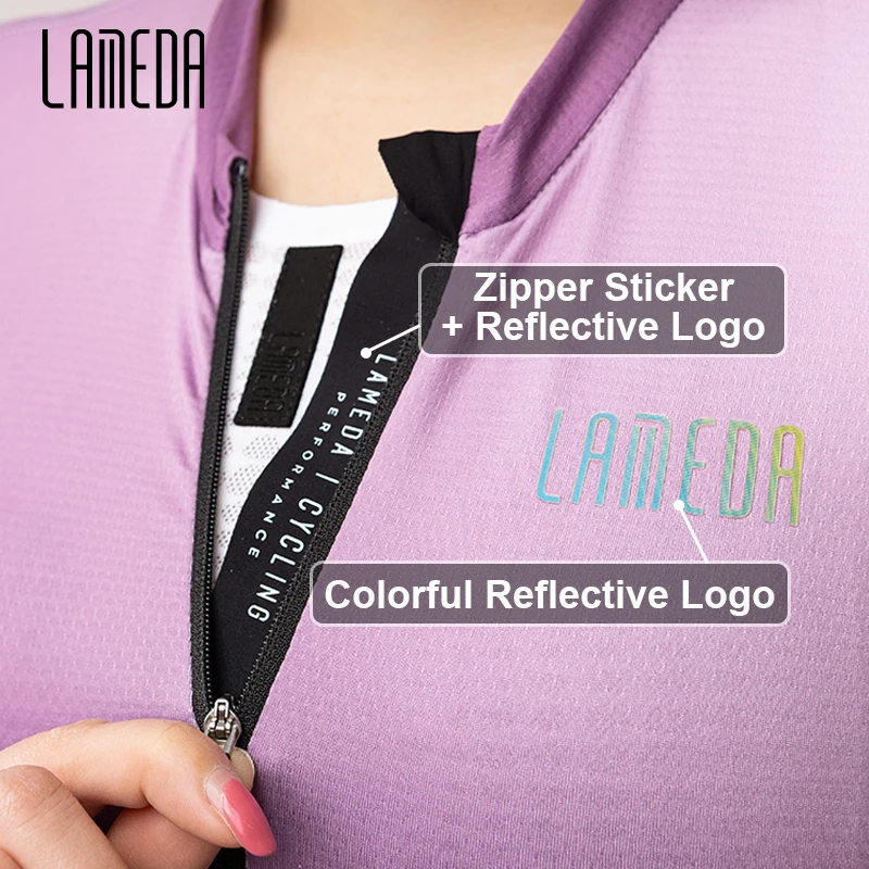 LAMEDA Cycling Jersey Women Long Sleeve Breathable Road Bike Shirts for Women Biking Clothing MTB Cycling Jerseys with 3 Pockets