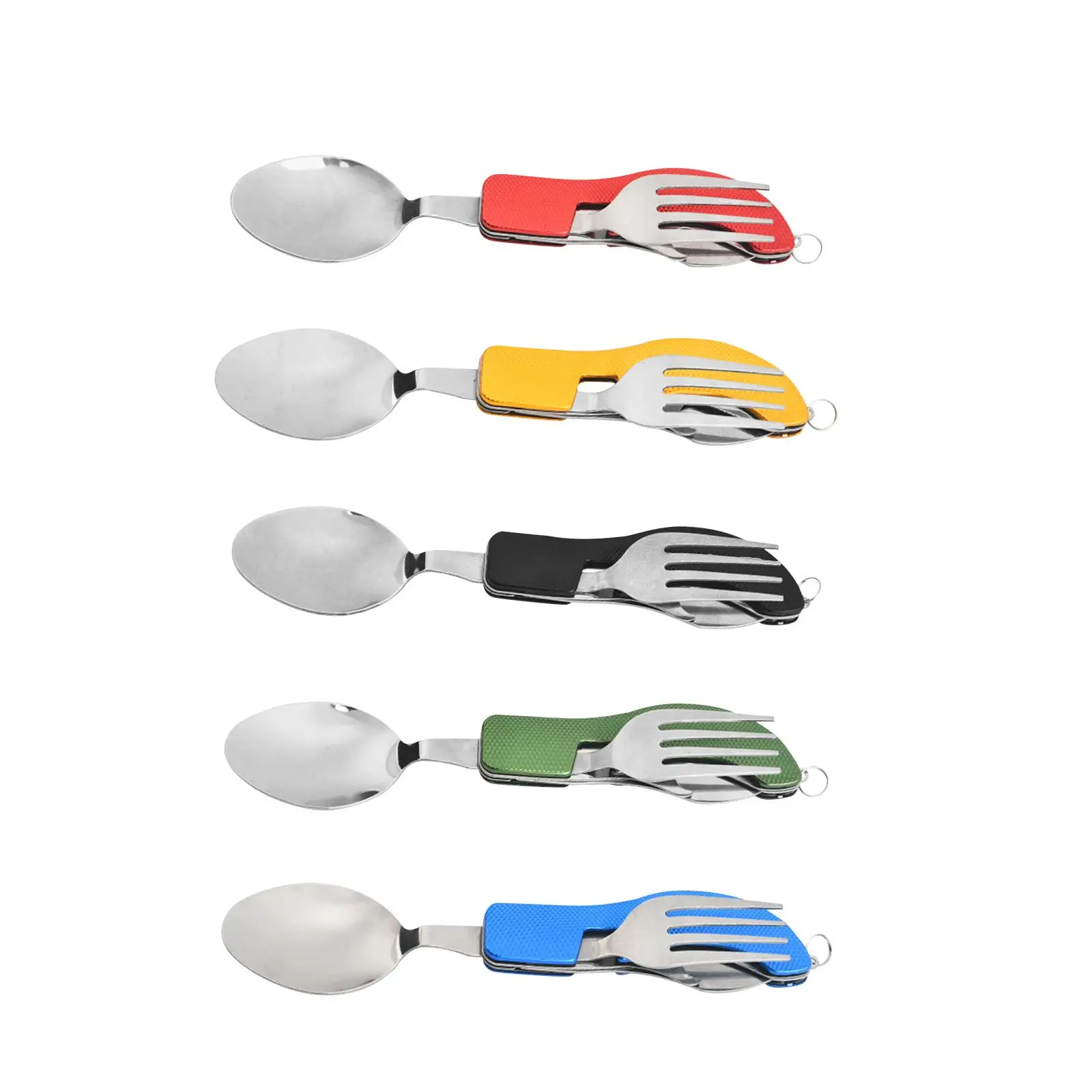 

Premium in 1 Folding Cutlery, Detachable Tableware, Stainless Steel Camping Flatware Spoon and Bottle Opener