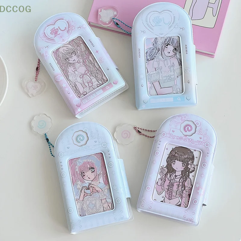 Blue Pink Hollow Photo Album 3 Pollici Kpop Idol Photocard Holder Cartoon Pendant Mini Instax Photos Collect Book Pictures Storage