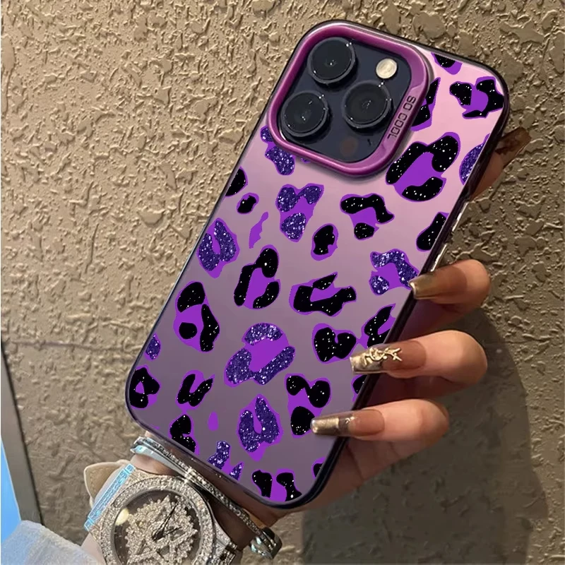 Shimmering Purple Leopard Print Phone Case Cover